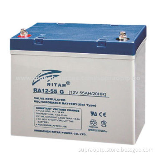 12V, 55Ah VRLA Battery for Solar and Home Inverter Systems (RA12-55G)